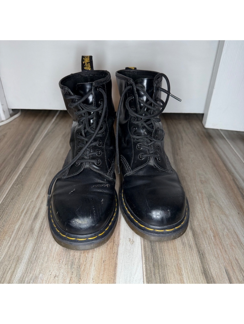 Dr Martens 1460 Black Combat Boots Men’s Sz 9 Smooth Leather